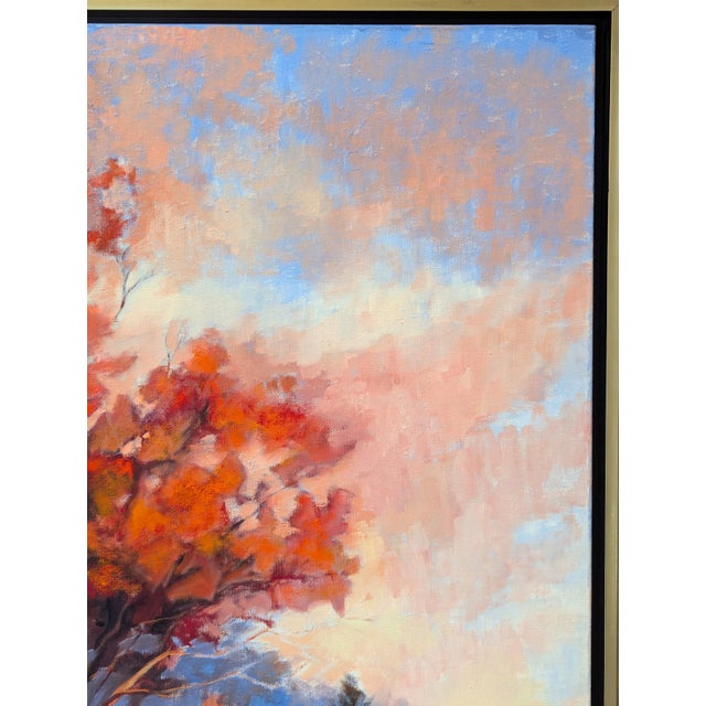 Nancy Paris Pruden "Orange Light" Contemporary Naturalistic Forested Nature Path Landscape Painting, 2020s For Sale In Houston - Image 6 of 11