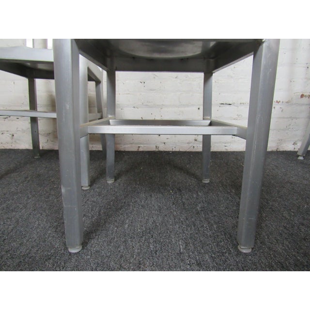 Set of Four Metal Dining Chairs For Sale - Image 10 of 11