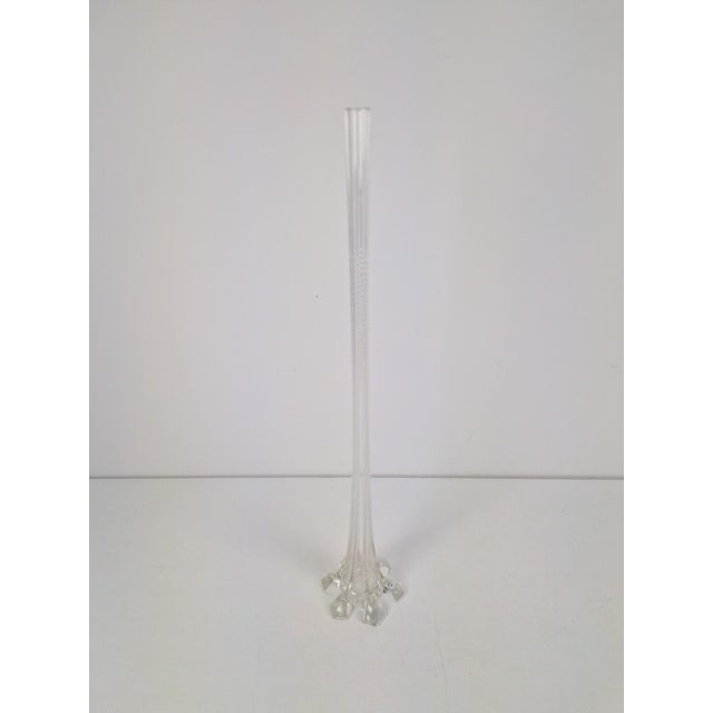 Large Art Nouveau French Gladioli Fluted Glass Vase, 1920s Model: Gladioli Fluted Measurements: W 12 cm x D 12 cm x H 60.5 cm