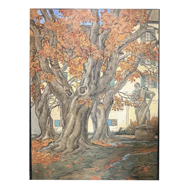 Heinrich Landgrebe, Fulda Castle Courtyard, Oil Painting on Canvas For Sale