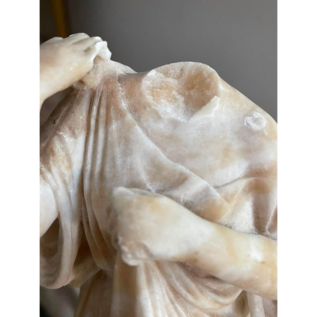 Grand Tour Alabaster Fragment of a Draped Female Figure, 19th Century Italian For Sale In New York - Image 6 of 11