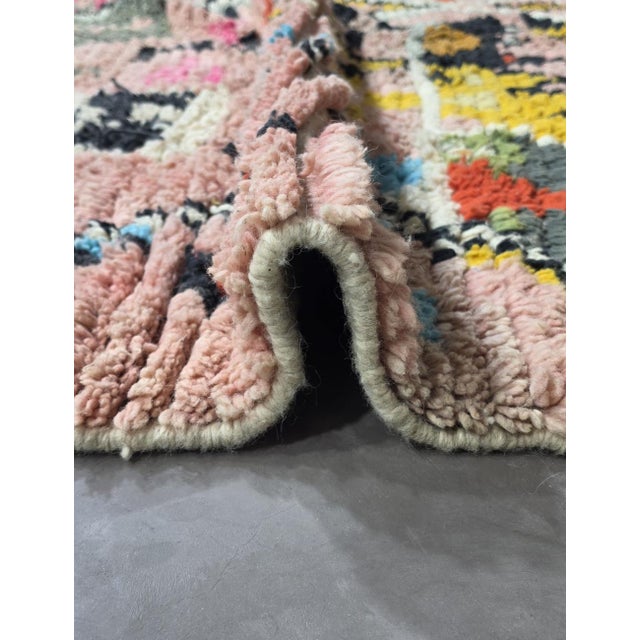 Colorful Abstract Handwoven Berber Wool Rug - 8.9 X 7.1 Ft For Sale In Cleveland - Image 6 of 9