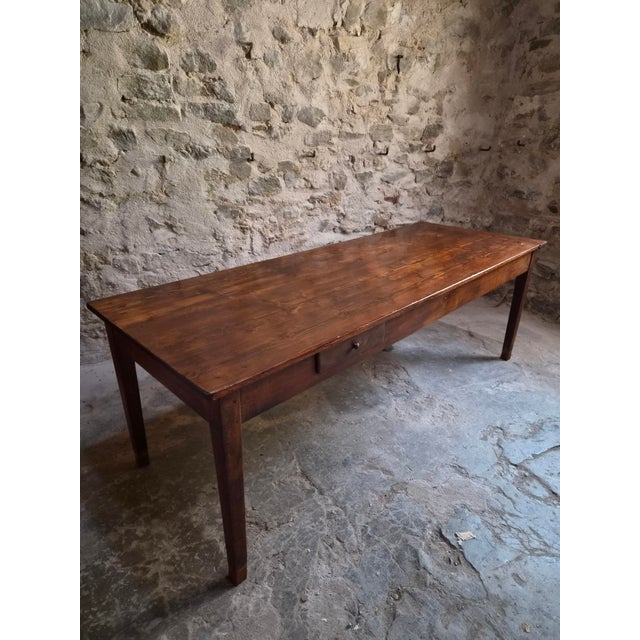 Antique French Farmhouse Dining Table with Two Drawers in Oak & Pine, 1880s For Sale - Image 12 of 18