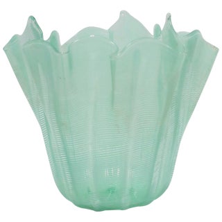 Italian Murano Art Glass Handkerchief Vase For Sale