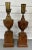 1930's English Carved Wood Urn Form Library Table Lamps - a Set of 2 For Sale - Image 4 of 13
