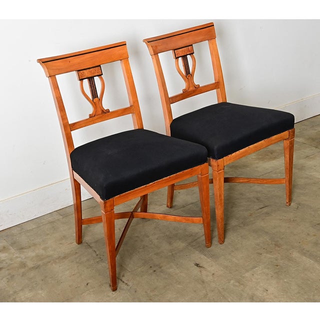 German Pair of 19th Century Biedermeier Chairs For Sale - Image 4 of 9