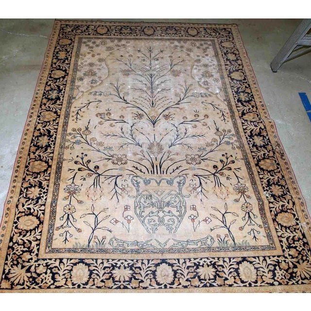 1880s Antique Handmade Prayer Indo-Moktasham Rug 4' X 6'2" For Sale - Image 4 of 10