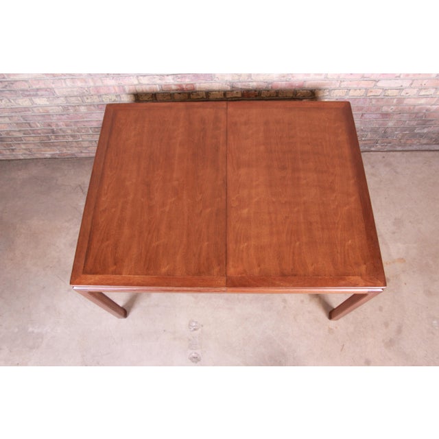 Brown Edward Wormley for Dunbar Janus Collection Walnut Extension Dining Table, Newly Restored For Sale - Image 8 of 13