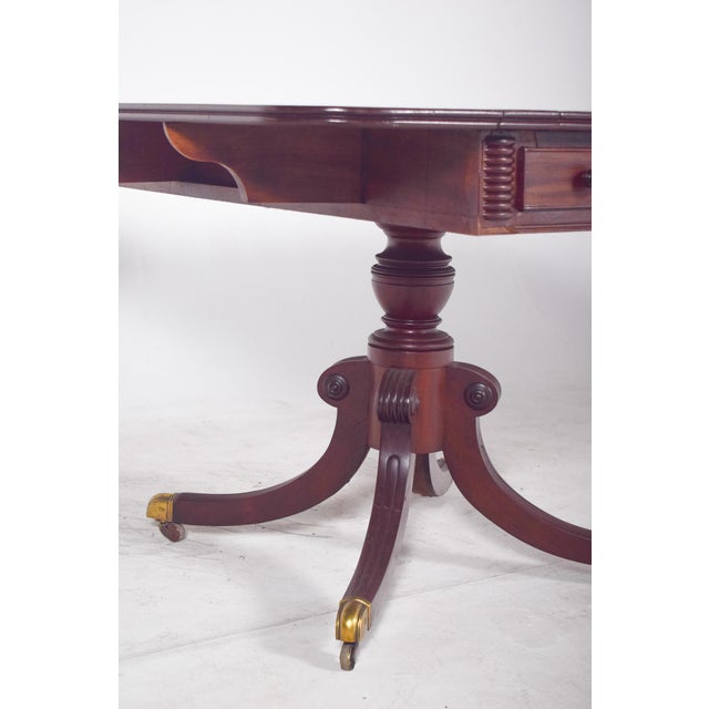 Brown European Flip Flap Side Table For Sale - Image 8 of 12