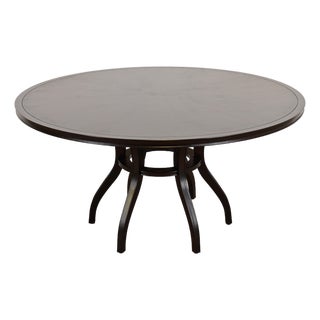 Barbara Barry for Baker Furniture Modern Art Deco Mahogany Pedestal Dining Table, Newly Refinished For Sale