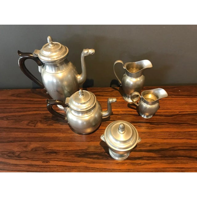 Art Deco Tin Tea & Coffee Service, Set of 5 For Sale - Image 14 of 16