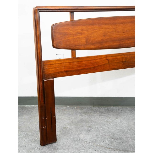 Brown Mid Century Modern Headboard Queen Lane Rhythm Bed Frame Walnut MCM Danish Wood For Sale - Image 8 of 12