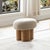Modern Boucle Greige Ottoman With Solid Wood Legs - Brand New For Sale - Image 9 of 12