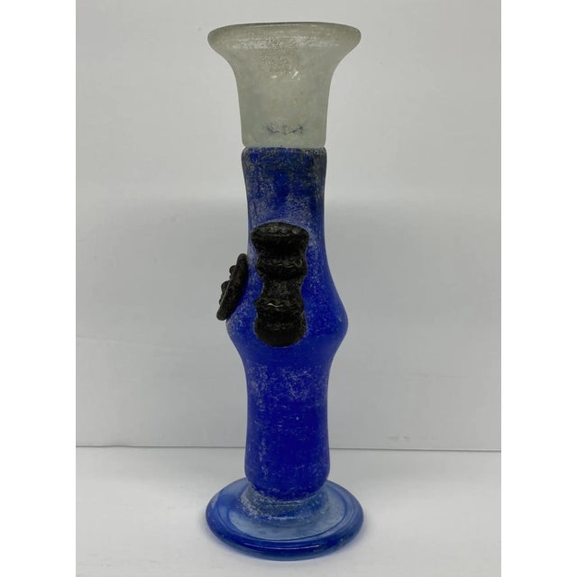 1970s Pate De Verre Art Glass Candlestick For Sale - Image 4 of 9