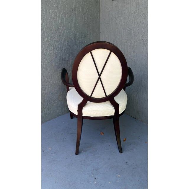 Baker Furniture Company Set 6 Barbara Barry Baker X Dining Chairs Clean Upholstery For Sale - Image 4 of 4
