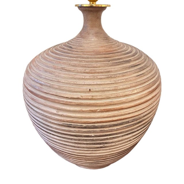 Mid-Century Modern Large Terracotta Lamp, France, 1970s For Sale - Image 3 of 5