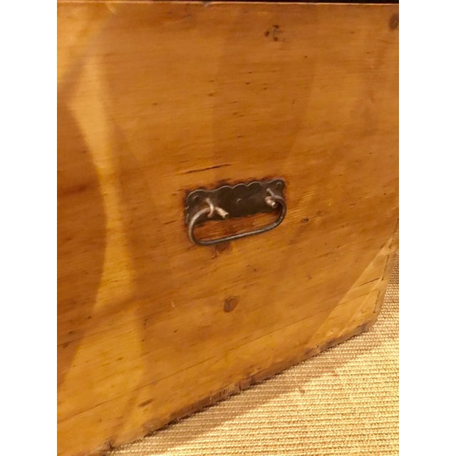 Late 19th Century Late 19th Century Antique Pine Wood Dome Top Trunk For Sale - Image 5 of 6
