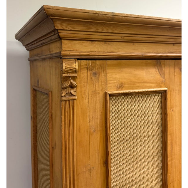 Vintage Scrubbed Pine Farmhouse Style Armoire For Sale - Image 10 of 12