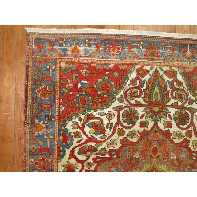 Early 20th Century Superfine Handmade Antique Persian Malayer Connoisseur Level Ivory Field Rug For Sale - Image 5 of 6