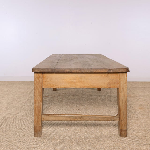 Wood Antique English Pine Three-Drawer Farmhouse Table | Circa 1870 For Sale - Image 7 of 8