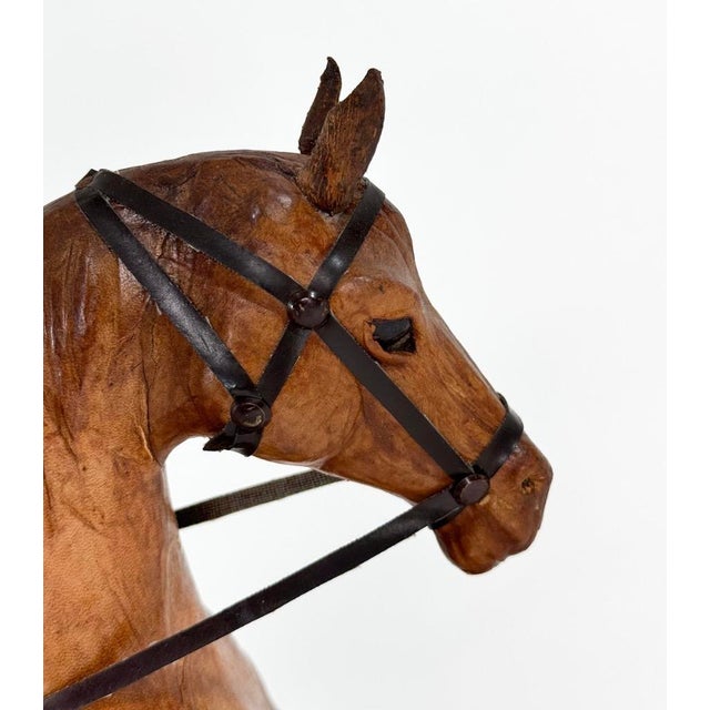 Mid 20th Century Handmade Vintage Leather Horse For Sale - Image 5 of 5