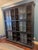 English Bramble Co Distressed Mahogany Black Bookshelf With Sliding Glass Doors For Sale - Image 3 of 15