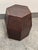 Late 20th Century Hexagonal Embossed Leather Side Table, Vintage For Sale - Image 5 of 12