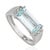 Contemporary March Birthstone East West Aquamarine & Diamond Ring Size 6 by Carat&Her For Sale - Image 3 of 13