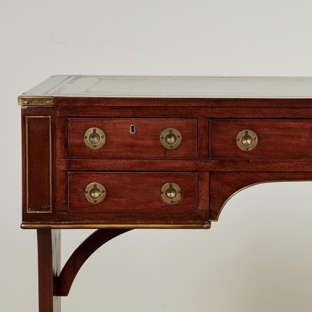 English Antique English Leather Top Desk For Sale - Image 3 of 16