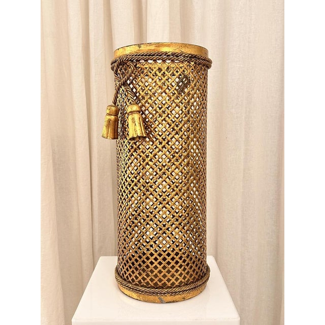 Mid-Century Modern Mid-Century Gold Color Umbrella Stand by Li Puma, 1960s For Sale - Image 3 of 16