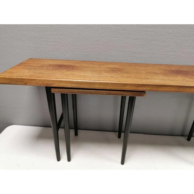 1960s Nesting Tables with Black Legs by Kurt Østervig for Jason Møbler, Denmark, 1960s, Set of 3 For Sale - Image 5 of 11
