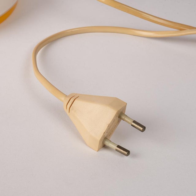 Red and White Glass Table Lamp For Sale - Image 5 of 7