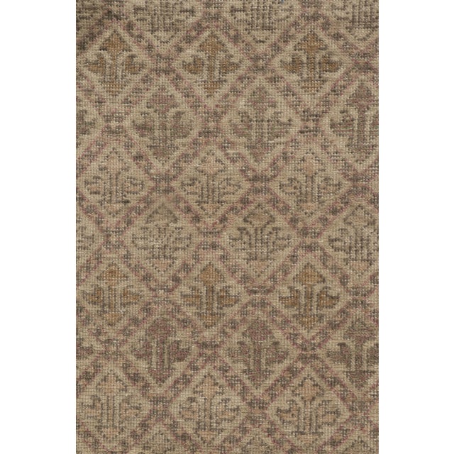 Rug & Kilim Rug & Kilim’s Distressed Style Runner in Beige-Brown & Gray Tribal Patterns For Sale - Image 4 of 7