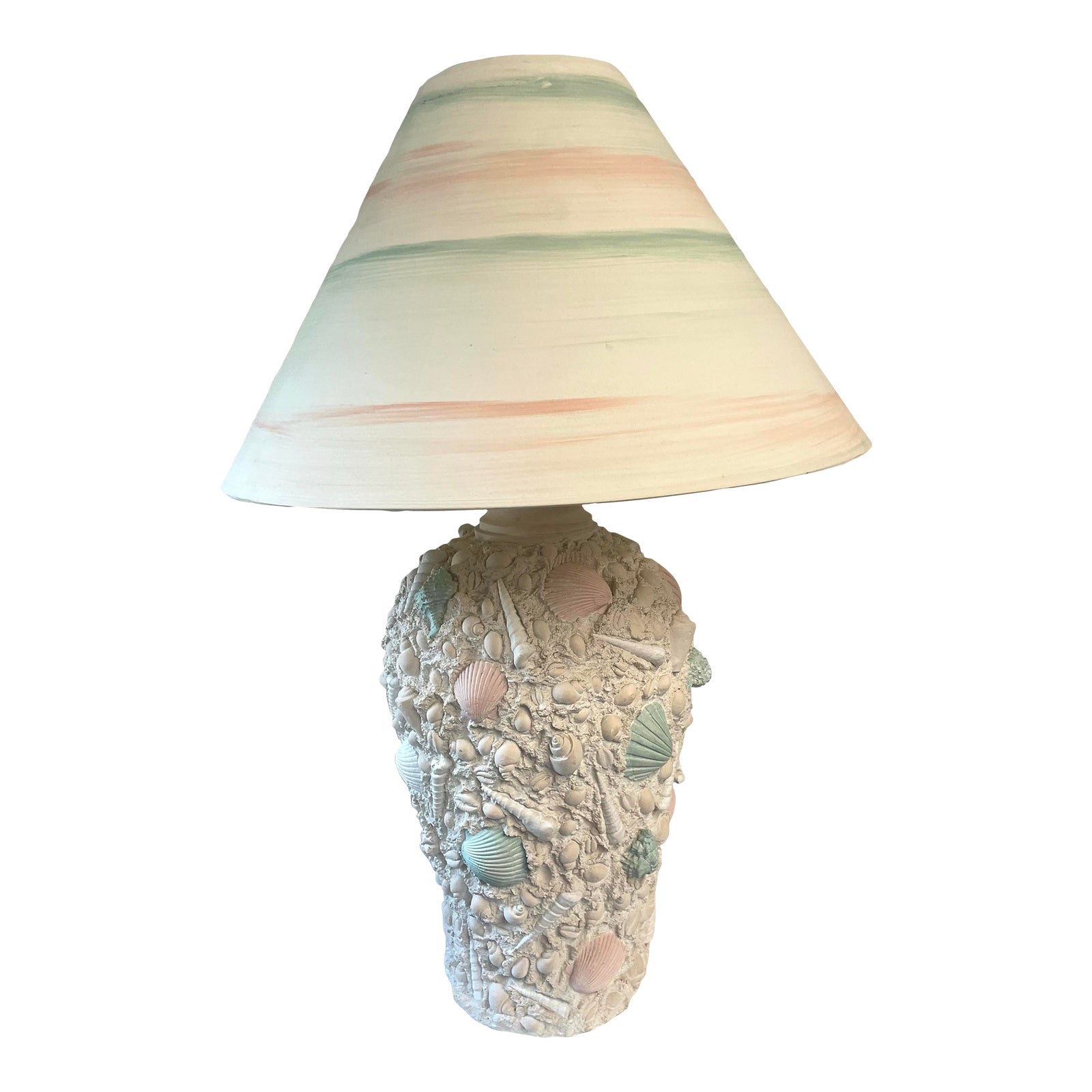 Vintage Shell Motif Table Lamp | Chairish