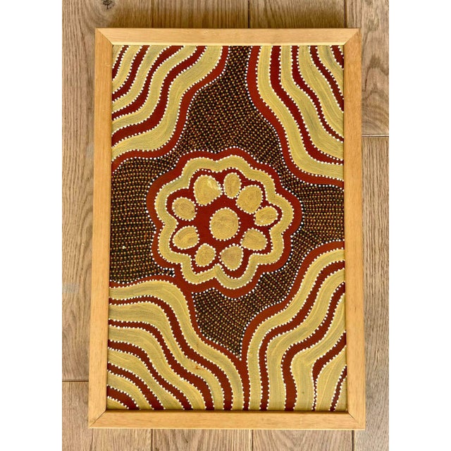 Dacou, Women Ceremony Aboriginal Dot Artworks, 1980s, Paintings on Canvases, Set of 2 For Sale - Image 6 of 9