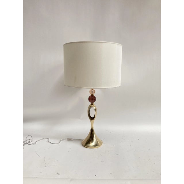 Murano Crystal & Bronze Lamps, Set of 2 For Sale - Image 6 of 9