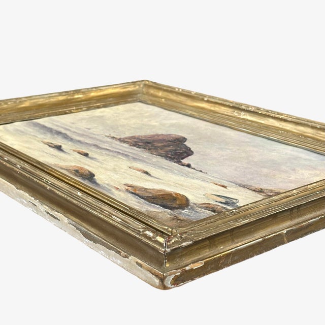 Antique Post Impressionist Coastal Seascape With Sailboats by h.b. Johnson, Signed For Sale - Image 4 of 6