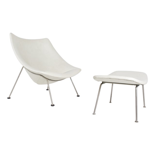 Set of Oyster F157 Armchair and Ottoman from Pierre Paulin, 1960s For Sale