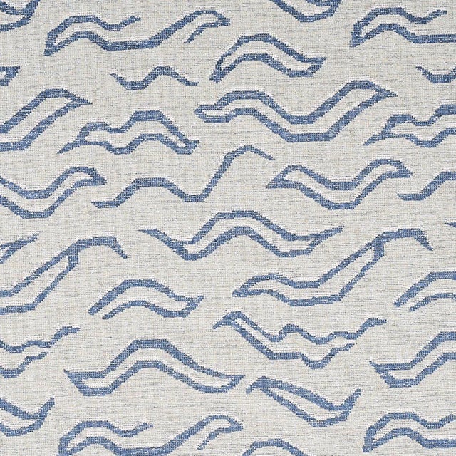 Schumacher Kata Fabric in Denim For Sale