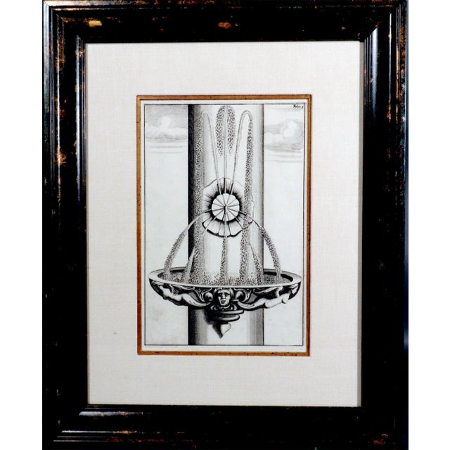 Set of Six Framed Böckler Baroque Fountain Engravings, 1664 For Sale - Image 4 of 12