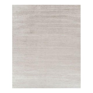 Rug & Kilim’s Oversized Textural Rug in Solid Taupe and White Tones and Striae - 13x16 For Sale