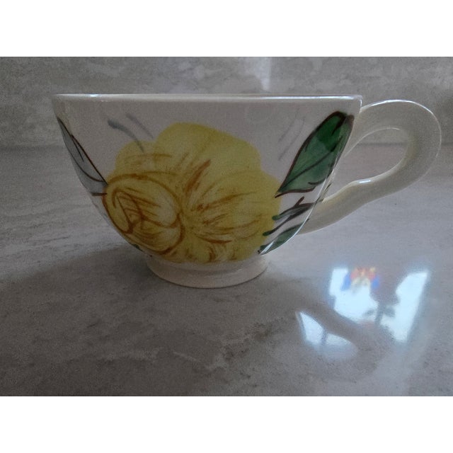 Vintage Hand-Painted Floral Tea Set With Cups, Saucers & Plates – 16 Pieces For Sale - Image 6 of 8