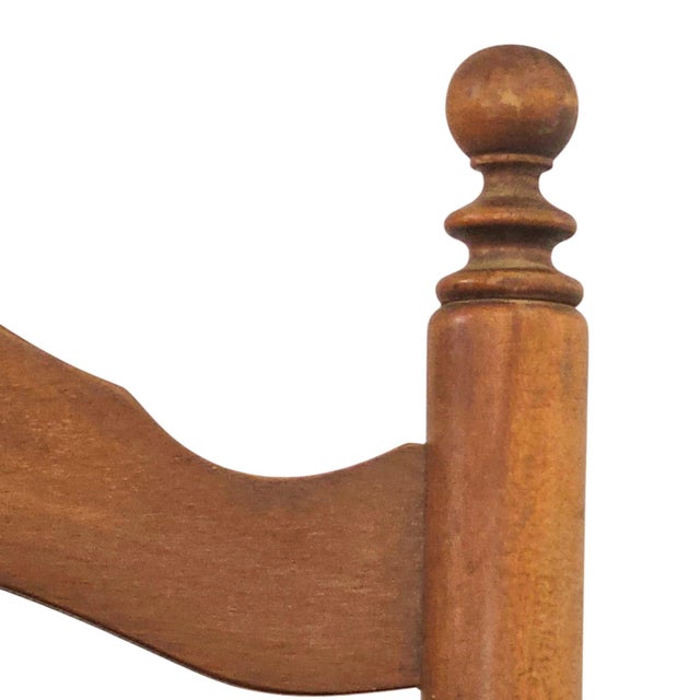 Set of 6 French Provincial Ladderback Dining Chairs With Rush Seats, Oak, Mid-Century For Sale - Image 10 of 18