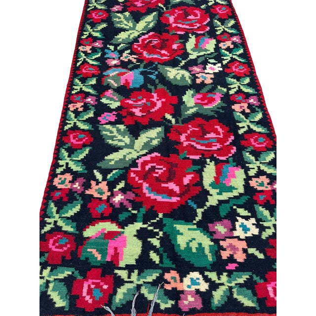 1960s Authentic Balkan Handpicked Runner Kilim, 1960s Handwoven Wool Runner With Vegetable Dyes For Sale - Image 5 of 5