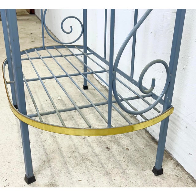 Vintage Iron Four Tier Blue Baker's Rack Chairish
