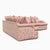 1980s Postmodern Pink Floral Curved Sectional Sofa For Sale - Image 15 of 18