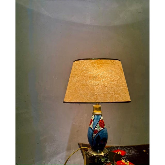 Blue Vintage Art Deco Table Lamp, France, 1930s For Sale - Image 8 of 8