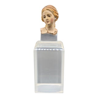 Late 18th Century Neapolitan Glass-Eyed Santon Head For Sale