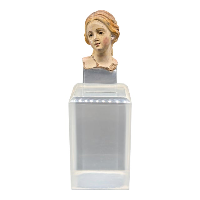 Late 18th Century Neapolitan Glass-Eyed Santon Head For Sale