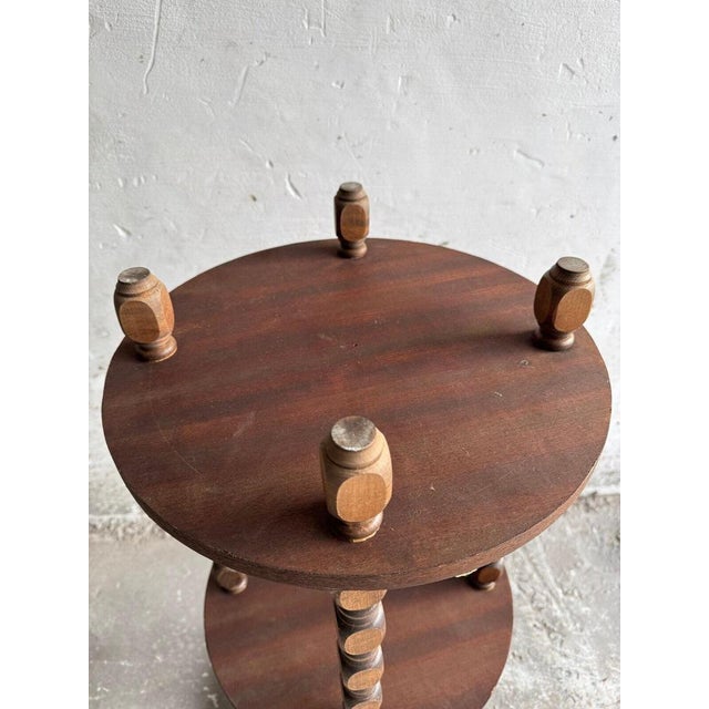 Brutalist Wooden Side Tables, 1960s, Set of 2 For Sale - Image 6 of 8